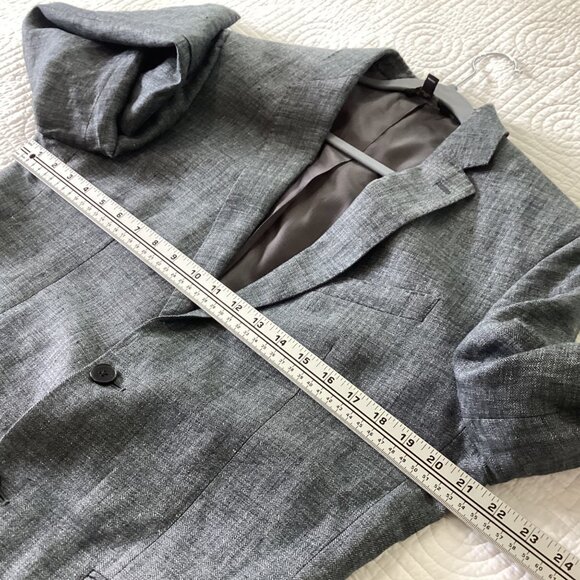 BANANA REPUBLIC 100% Linen Blazer, Men's 40L Grey Slim Fit - Picture 7 of 13